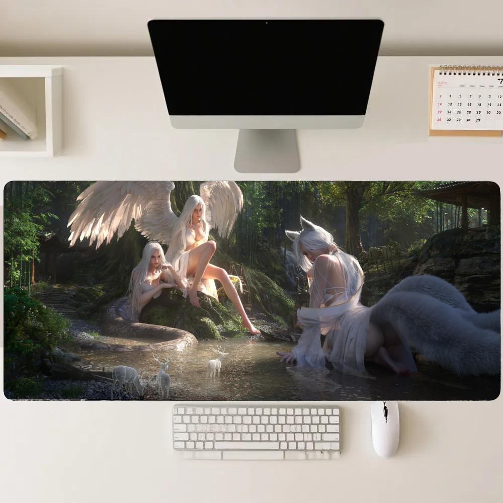 Gaming Accessories For Pc Setup - フォレストガールゲーミングマット拡張パッドPCアクセサリーマウスパッドデスクインテリアマウスパッドゲーマーセットアップ装飾マウスマットプレイマット