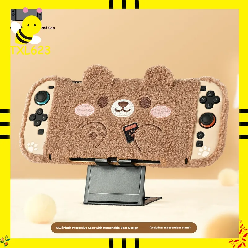 Gaming Kit Accessories Nintendo Switch - GEEKSHARE NS2 Switch 2 ぬいぐるみ風保護ケースキット テディベアシリーズ