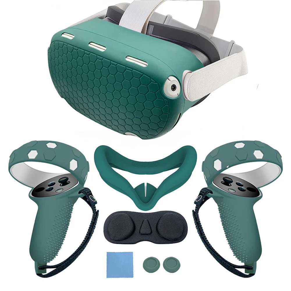 Gaming Accessories Headset - シリコン保護ケース,Oculus Quest 2用,ヘッドカバー,アイパッド,ハンドル,アクセサリー