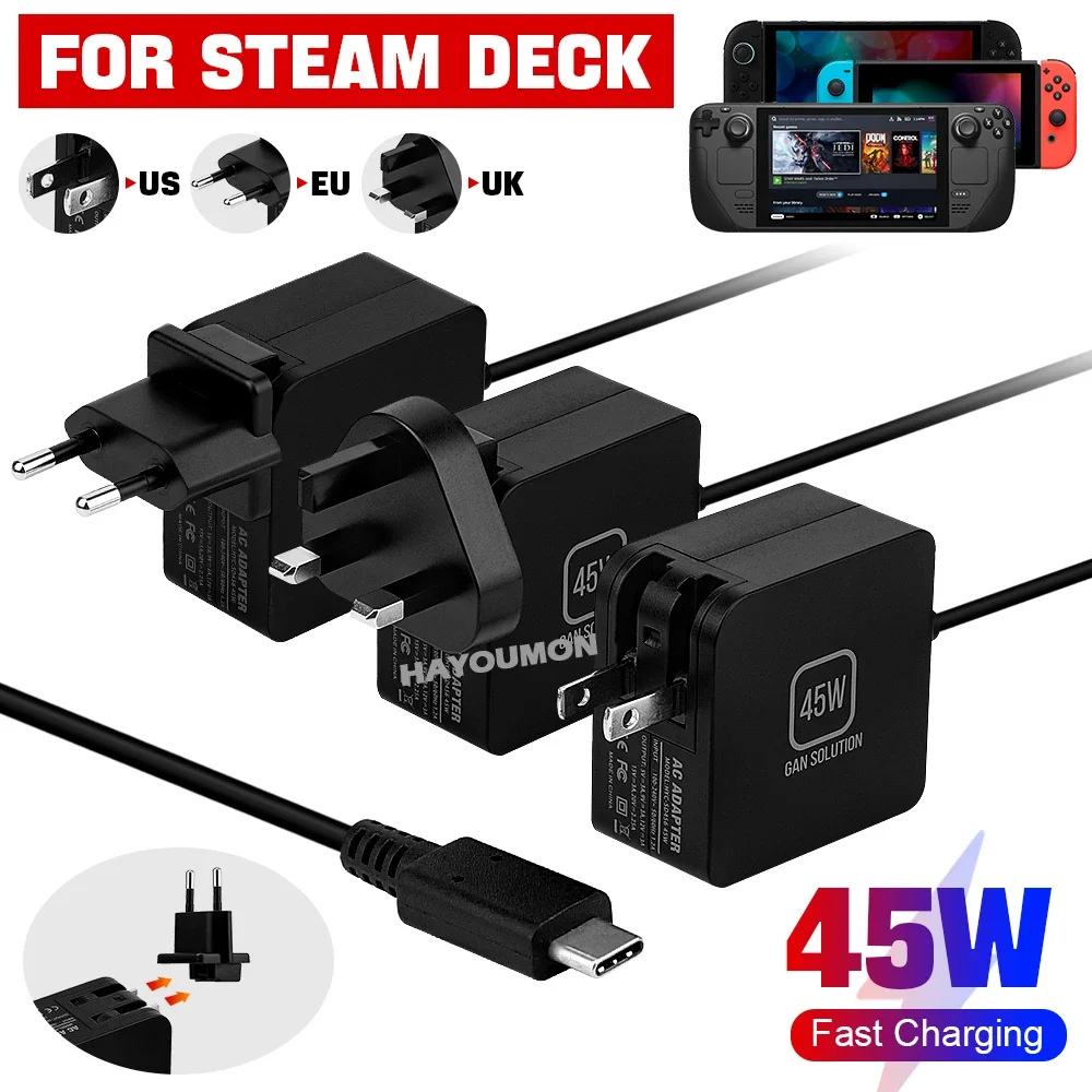 Gaming Accessories Uk - 45W ACアダプター急速充電器 EU/US/UKプラグ付き USB Type C電源