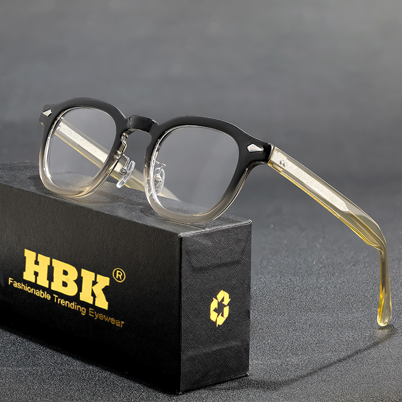 Gaming Accessories Men - HBK レトロオーバルメガネフレーム透明レンズ男性高品質 TR-90 フレームメガネ女性の読書コンピュータ眼鏡