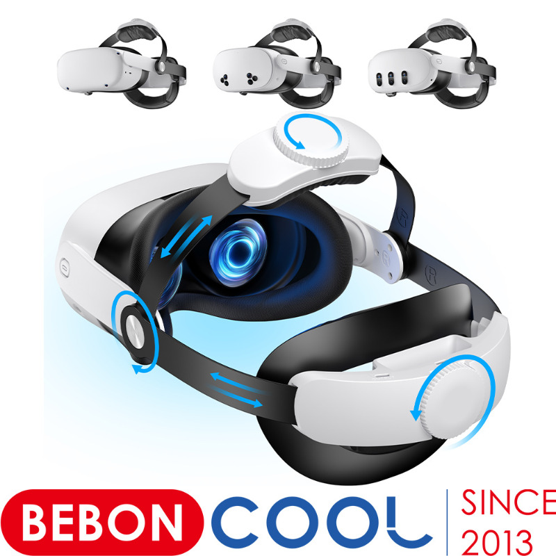 Gaming Accessories Headset - BEBONCOOL クエスト 3/2 VR 用調節可能なヘッドストラップ 快適な装着感のヘッドセット