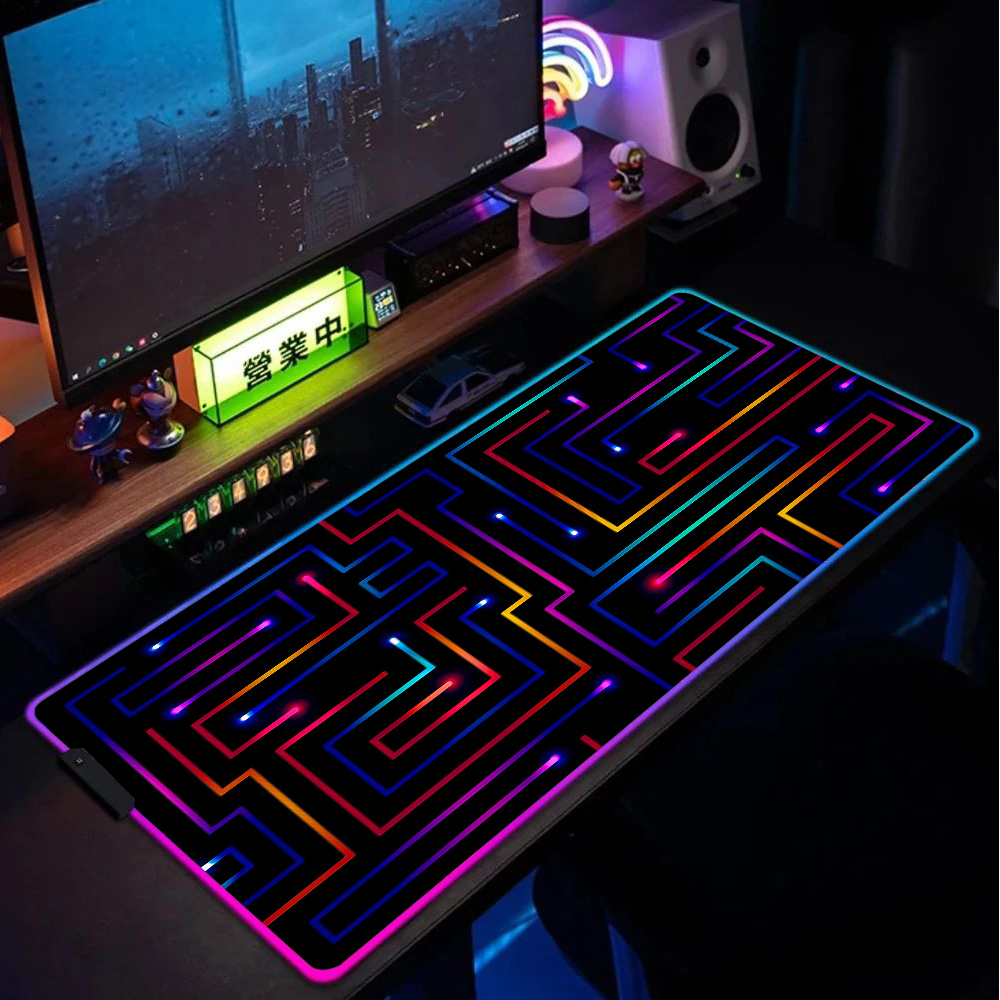 Gaming Accessories For Pc Setup - Xxl マウスパッド 900x400 ネオン回路迷路セットアップゲームアクセサリー大型デスクマット格安 Pc ゲーマーキャビネット