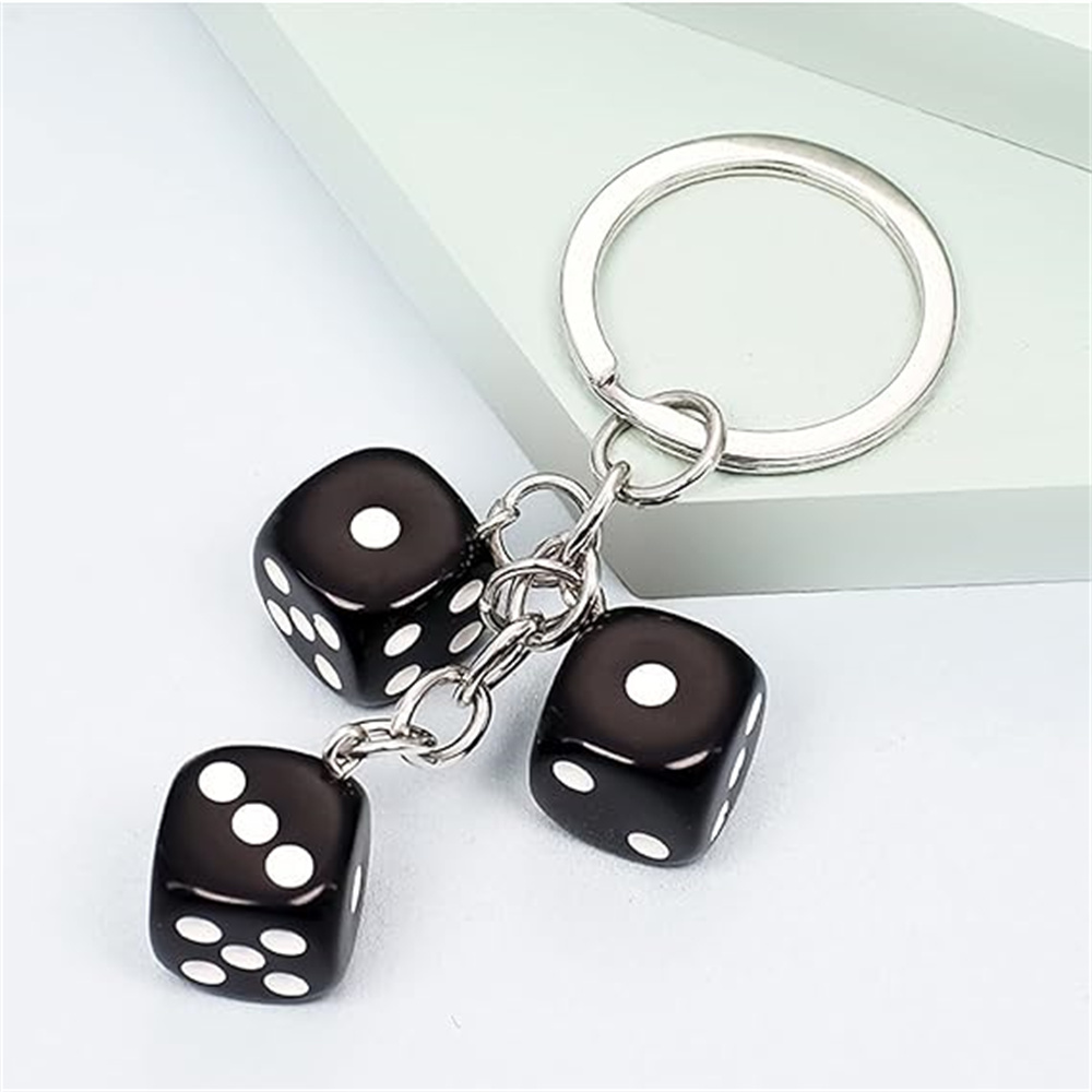 男性と女性のためのかわいい3Dダイスキーホルダー,ローリング - Gaming Accessories Men のレビューと価格