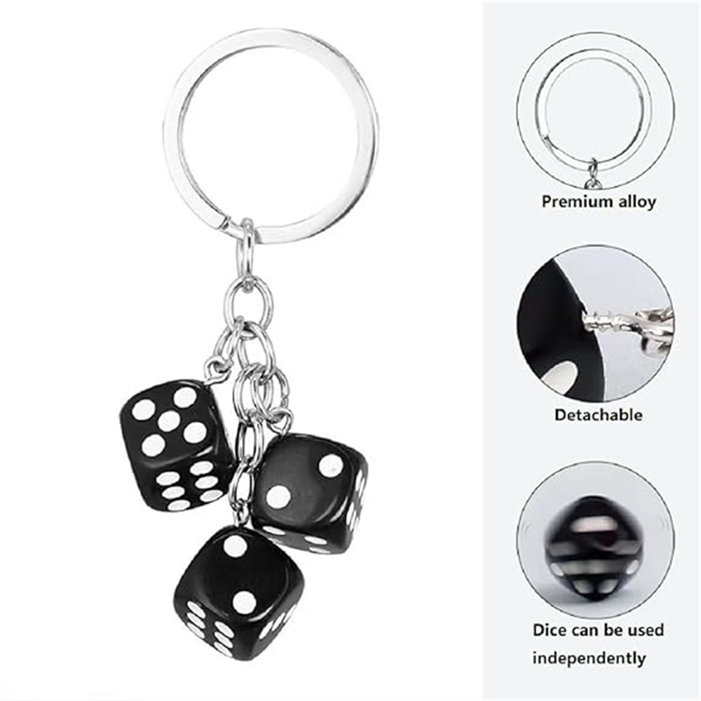 男性と女性のためのかわいい3Dダイスキーホルダー,ローリング - Gaming Accessories Men のレビューと価格