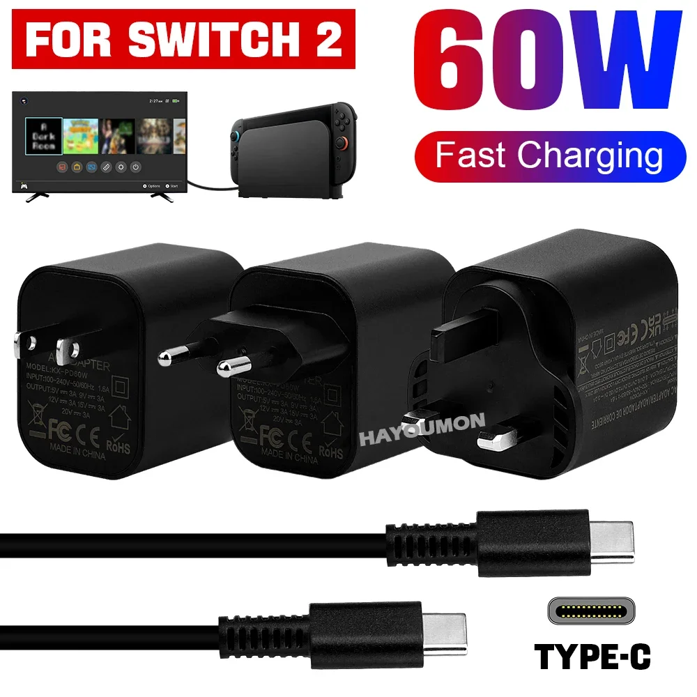 英国、米国、EU対応 60W Type-C ACアダプター  - Gaming Accessories Uk のレビューと価格