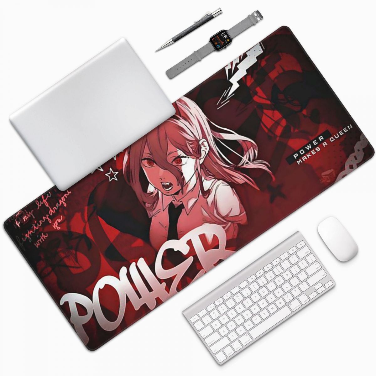 アニメチェーンソーマン大型マウスパッドコンピュータキーボード - Gaming Accessories Men のレビューと価格