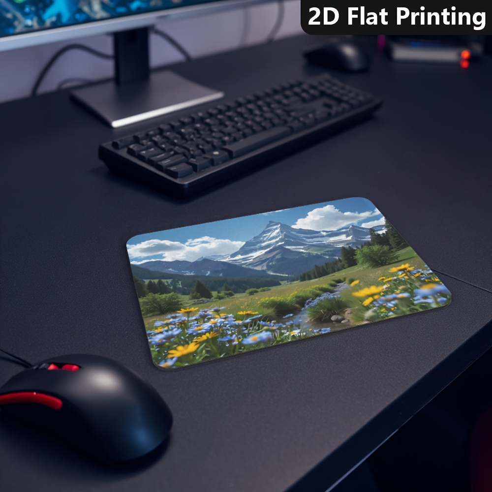 ゲーミングオフィスノンスリップマウスパッド風光明媚な山の花の - Gaming Accessories For Pc Setup のレビューと価格
