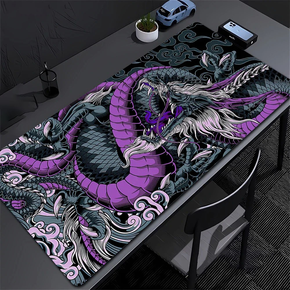 東部の龍牡丹の花デスクマット大型日本美術ゲーミングマウスパッ - Gaming Accessories For Pc Setup のレビューと価格