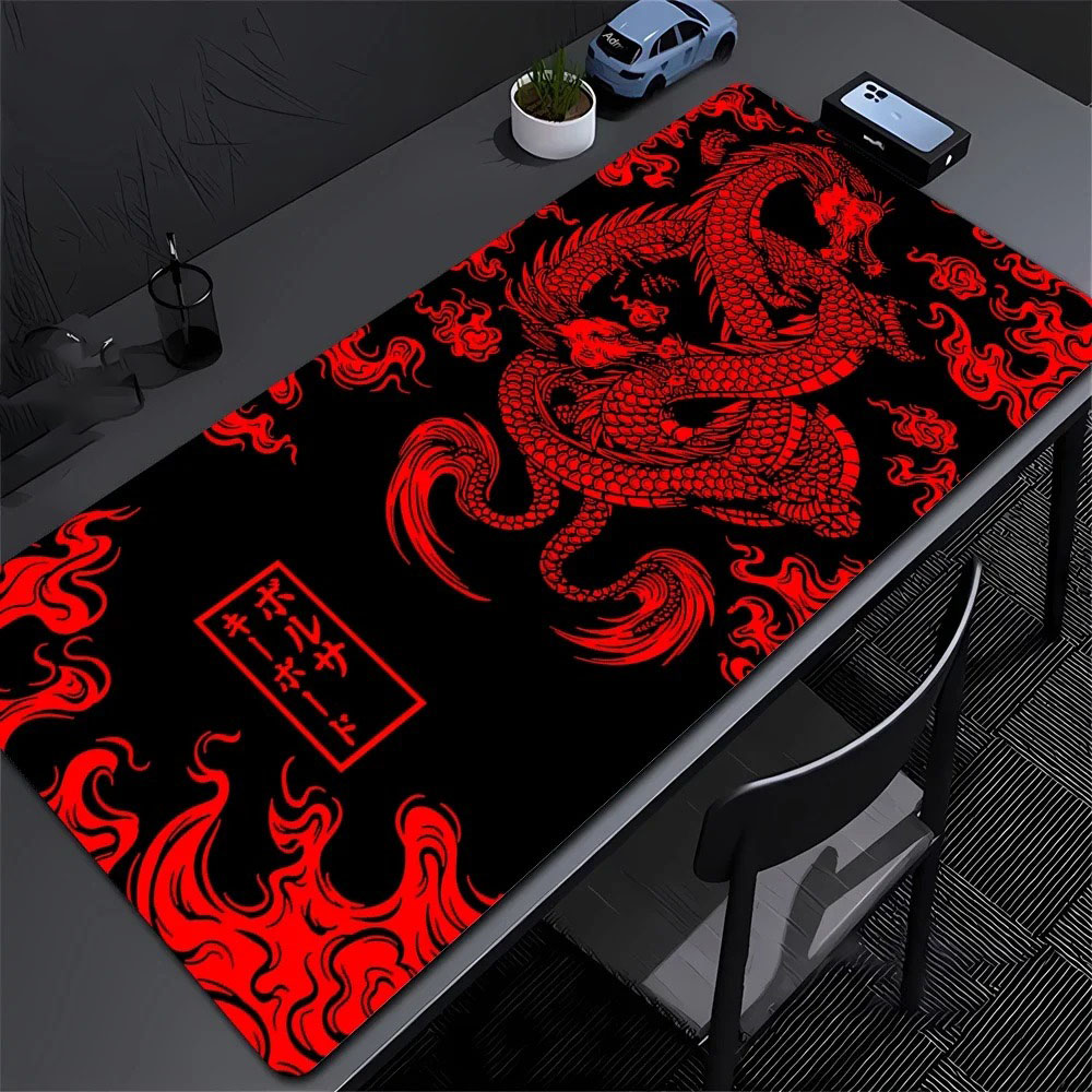 東部の龍牡丹の花デスクマット大型日本美術ゲーミングマウスパッ - Gaming Accessories For Pc Setup のレビューと価格