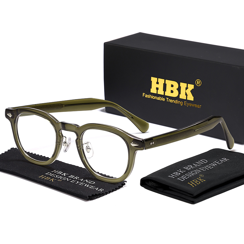 HBK レトロオーバルメガネフレーム透明レンズ男性高品質 T - Gaming Accessories Men のレビューと価格