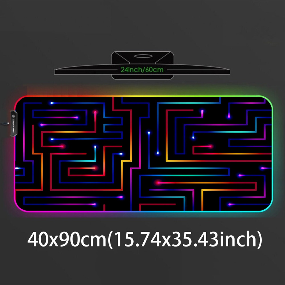 Xxl マウスパッド 900x400 ネオン回路迷路セットア - Gaming Accessories For Pc Setup のレビューと価格